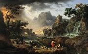 Claude-joseph Vernet Mountain Landscape with Approaching Storm painting